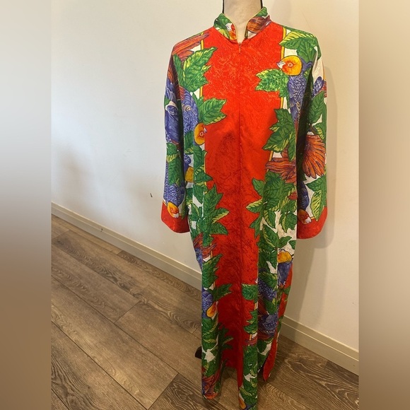 Ruth Norman Neiman Marcus Vintage Jungle Print Mumu Fits M to XL Loungewear - Picture 2 of 11